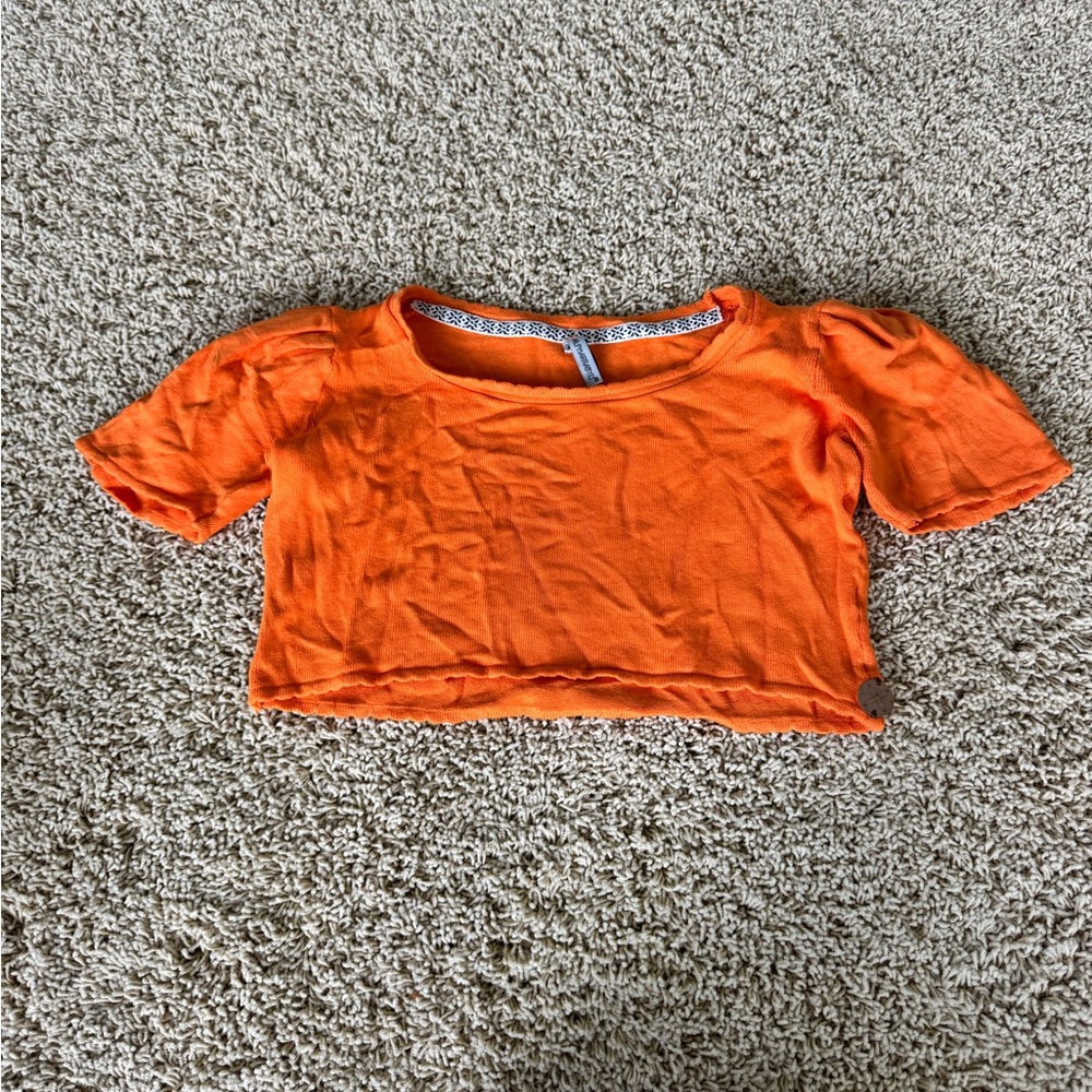 Brazilian boutique bright Orange Cropped Top